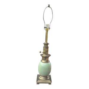 1950s Stiffel "Ostrich Egg" Lamp in Celadon Green