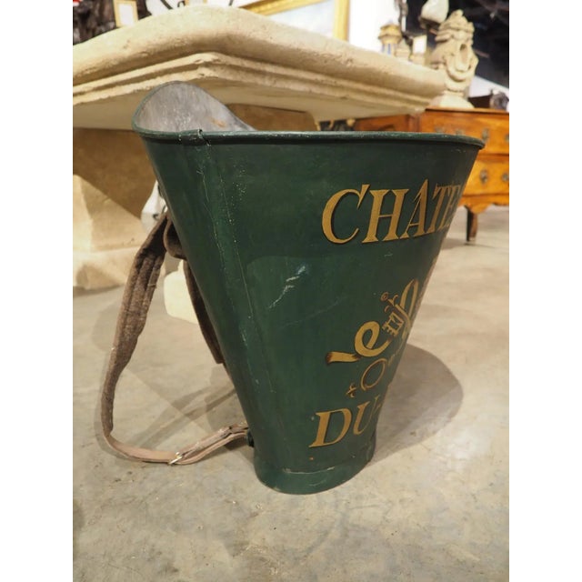 Antique Green Painted French Wine Hotte From the Haute-Garonne For Sale - Image 4 of 8