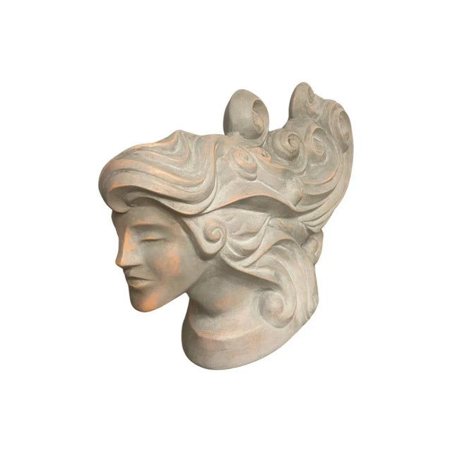 Vintage Postmodern 1980s Head Bust Ceramic Sculpture For Sale - Image 9 of 10