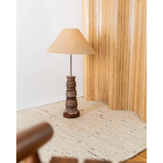 Ceramic Floor Lamp with Lampshade, 1960s For Sale - Image 10 of 11