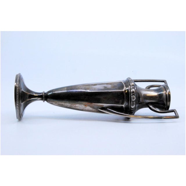 Metal Silver Hexagonal Jug with Openwork Handles on Circular Base and Raised Rim For Sale - Image 7 of 10