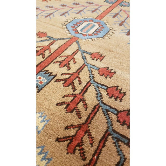 Antique Persian Bakhshaish Carpet, Handmade Wool Oriental Rug, Ivory Light Blue For Sale - Image 13 of 18