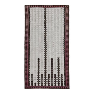 1950s Vintage Shahsavan Persian Kilim in Gray & Brown Geometric Pattern by Rug & Kilim For Sale