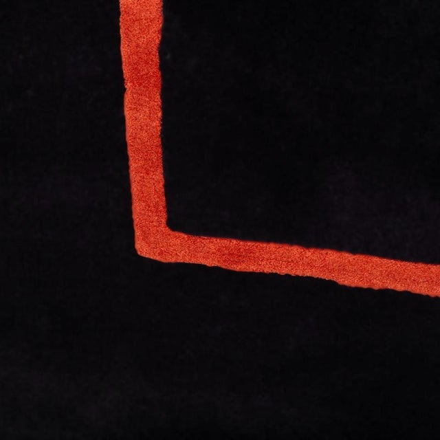 Modern Wool Frame Rug in Black/Orange from JAB Anstoetz For Sale - Image 3 of 7