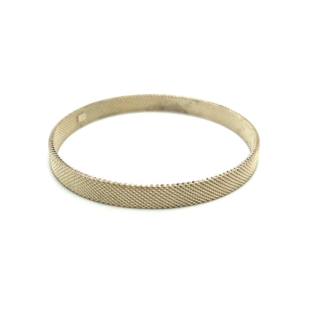 Tiffany & Co Estate Somerset Hard Bangle M 7.5" Silver 6.5 mm Height TIF435 This elegant Authentic Tiffany bracelet is...
