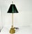 Mid-Century French Regency Neoclassical Candlestick Table Lamp & Reptile Embossed Black Shade For Sale - Image 12 of 13