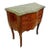 1900s Antique French Small Bombe Commode with Green Marble Brass Ormolu For Sale