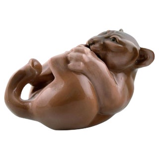 Porcelain Lion Cub from Royal Copenhagen, 2000s For Sale