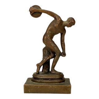 Vintage Discobolus of Myron Disc Thrower Copper Plated Sculpture For Sale