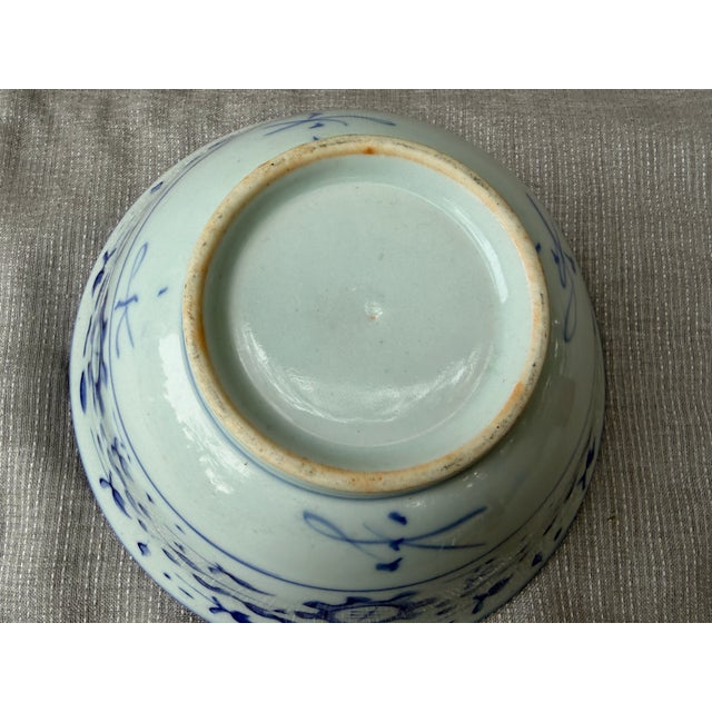 Vintage Blue and White Floral Chinese Bowl For Sale - Image 17 of 18