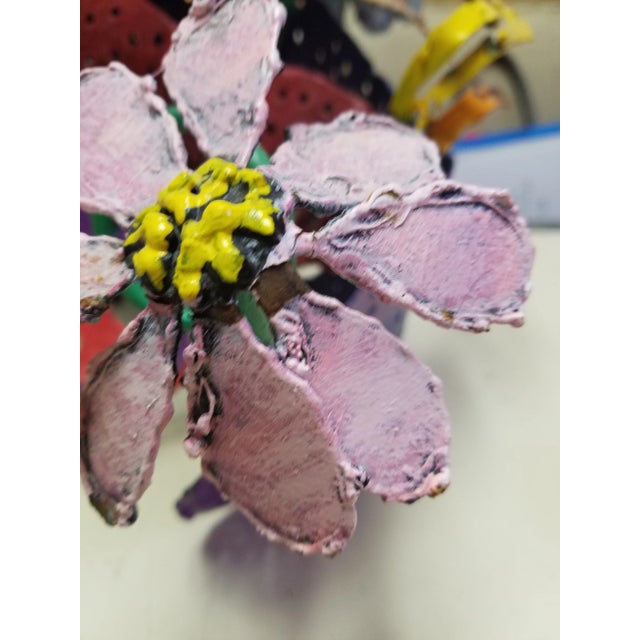 Pink 2002 Floral Still Life Metal Sculpture by Louis Cogley For Sale - Image 8 of 9