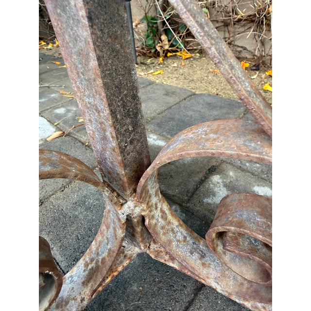 Spanish Revival Monumental 77-Inch Custom Artisan Hand-Welded Wrought Iron Pagoda Aviary (Birdcage) on Stand For Sale - Image 3 of 12