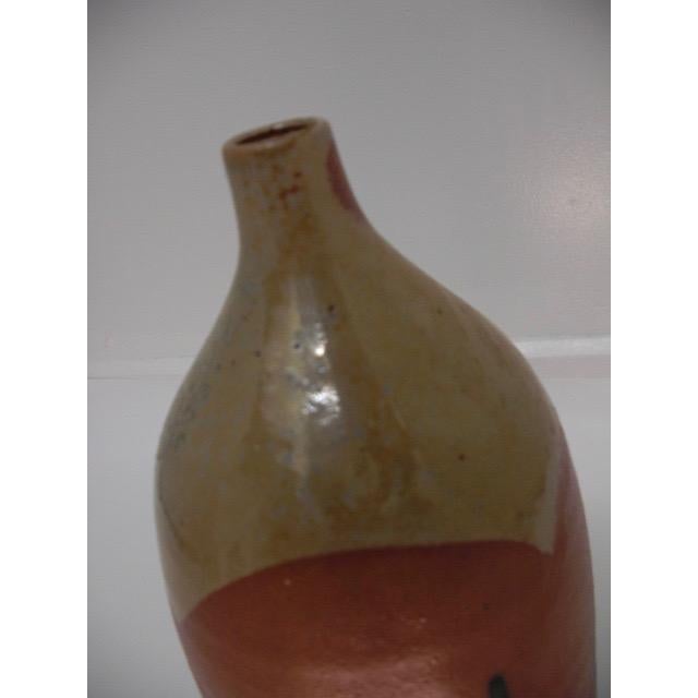 Mid 20th Century Vintage Studio Pottery Vase With Three-Color Glaze Design For Sale - Image 5 of 14