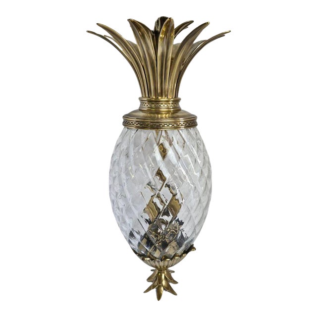 Hinkley Plantation Pineapple Pendant Light – Solid Brass Fixture (Two Available) For Sale
