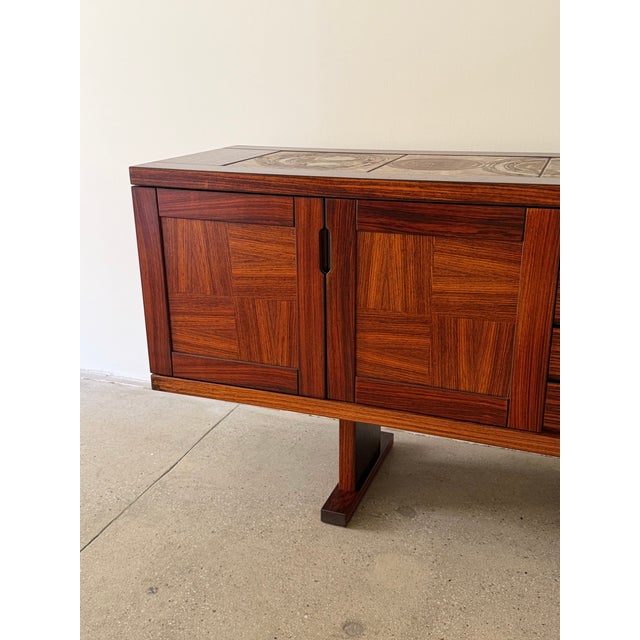 1970s Rosewood Credenza With Ceramic Tile Top, Poul H. Poulsen for Gangsø Møbler, Denmark, C. 1970s For Sale - Image 5 of 12