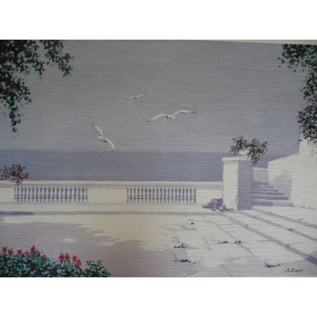 1970s Giorgio Zuppini, Terrzza Sul Mare Con Gabbiani (Land on the Sea with Seagulls), 1970s, Lithograph For Sale - Image 5 of 18