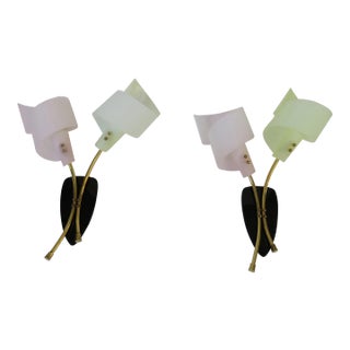 Wall Lights with Two Lights from GERU-Leuchten, 1950s, Set of 2 For Sale