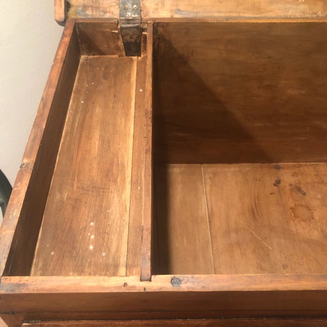 Wood Lift Top Blanket Chest with Original Hardware For Sale - Image 7 of 10