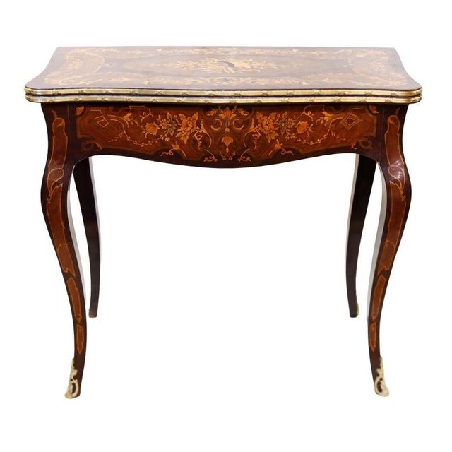 French Marquetry Game Table For Sale - Image 6 of 6