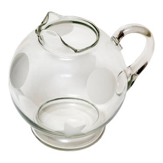 1970s Stars and Spheres Glass Punch Pitcher For Sale