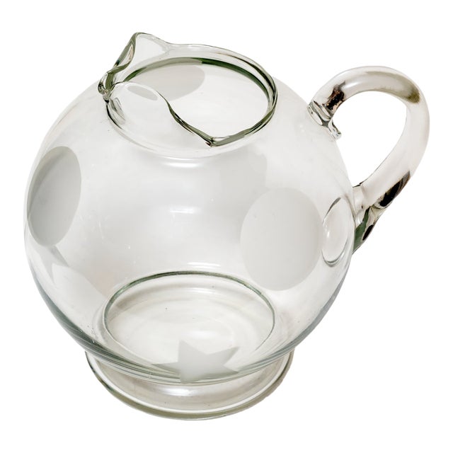 1970s Stars and Spheres Glass Punch Pitcher For Sale