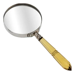 Antique English Silver and Amber Glass Magnifying Glass, 1910