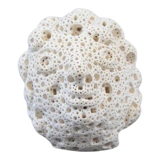 Alexander Ney, White Terracotta Modernist Abstract Sculpture Head Russian Artist Alexander Ney For Sale