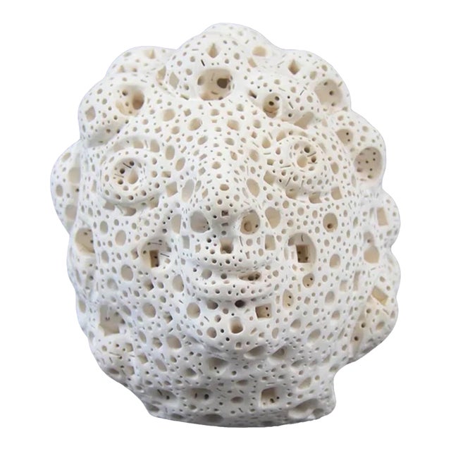 Alexander Ney, White Terracotta Modernist Abstract Sculpture Head Russian Artist Alexander Ney For Sale