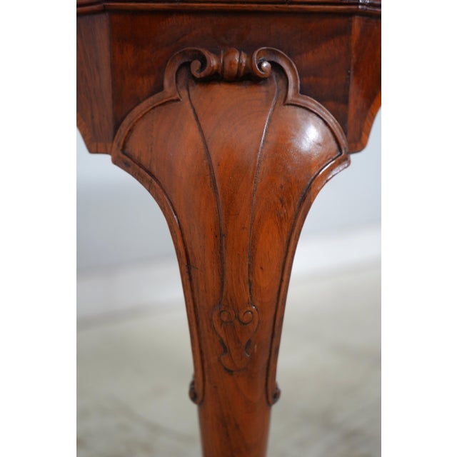 Vintage Burl Walnut George II 1 Drawer Console Table For Sale - Image 11 of 18