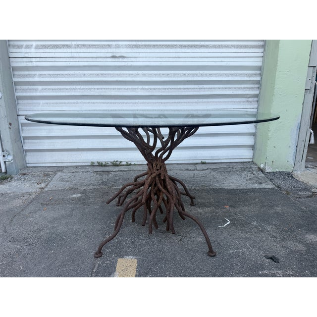 George Dell Inc Twisted Wrought Iron Tree Branch Dining Table Unsigned For Sale - Image 12 of 15