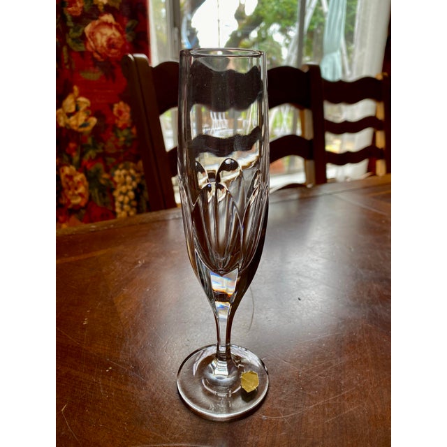 Vintage German Nachtmann Crystal Champagne Flutes "Sonja"-Set of 7 For Sale - Image 13 of 13