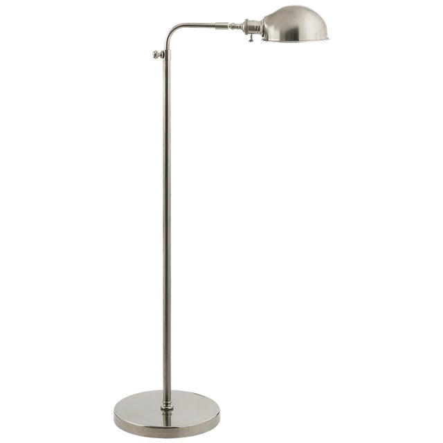 Old Pharmacy Floor Lamp in Antique Nickel Height: 36" - 54" Shade Detail: 6" Round Extension: 20.25" Base: 10" Round...
