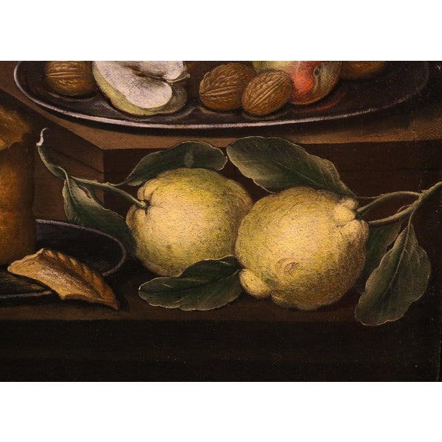 Flemish Artist, Still Life with Flowers and Fruit, 1750, Oil on Canvas For Sale - Image 12 of 15
