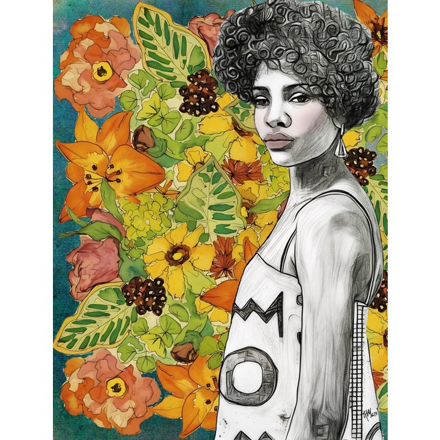 Beautiful and Sassy Audrey. Mixed Media Tradigital Collage Print by KAM323. Stunning black and white figure sets off the...