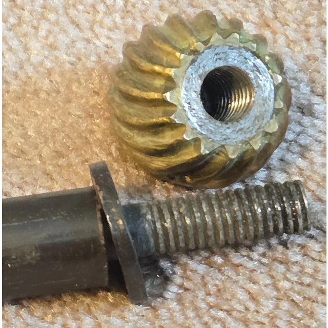 1980s Attributed to David Hicks Wrought Iron Tapestry Sling Chair With Brass Finials For Sale - Image 15 of 16