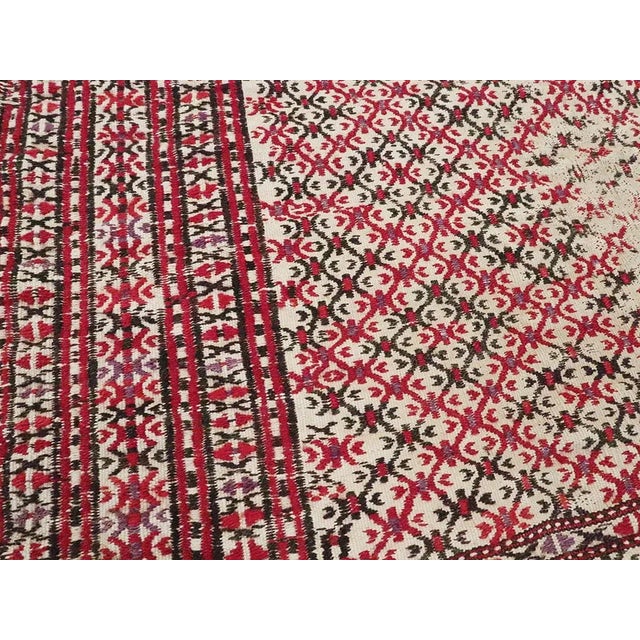 Shabby Chic Early 20th Century Handmade Antique Central Asian Turkoman Tribal Flatweave Kilim Throw Rug For Sale - Image 4 of 8