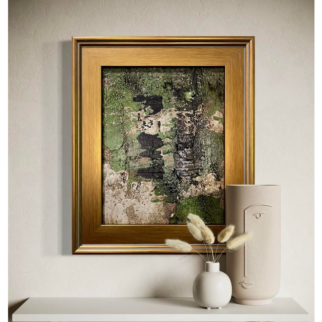 This original mixed-media abstract painting by J. Kent Martin is inspired by aerial views of farmland and the ordered...