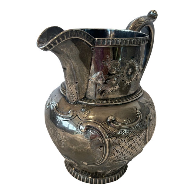 Early 20th Century Silver Plated Water Pitcher For Sale