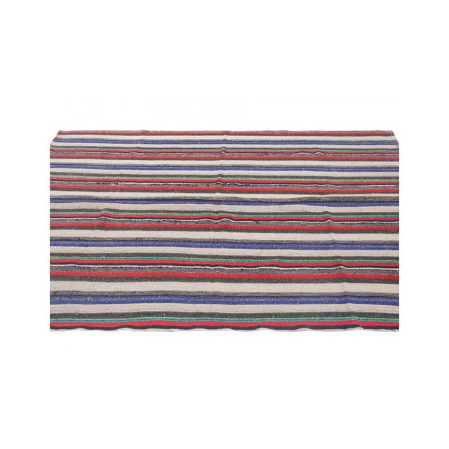 Striped Vintage Decorative Kilim Rug - 6`2 X 7 '7 For Sale In Los Angeles - Image 6 of 6
