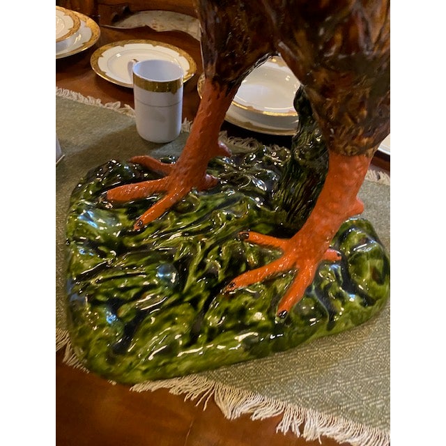 Ceramic Rare Large Majolica Rooster For Sale - Image 7 of 7