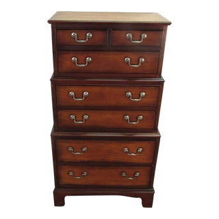 Ethan Allen Mahogany Triple Chest on Chest Lingerie Chest For Sale