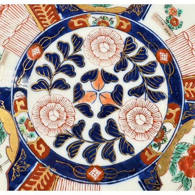 Pair of Vintage Japanese "Gold Imari" Hand-Painted Rickshaw Chargers, 11" Elevate your traditional or grandmillennial...