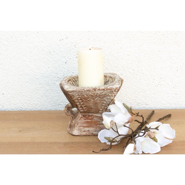 Wood Coastal Whitewash Agrarian Seeder For Sale - Image 7 of 7