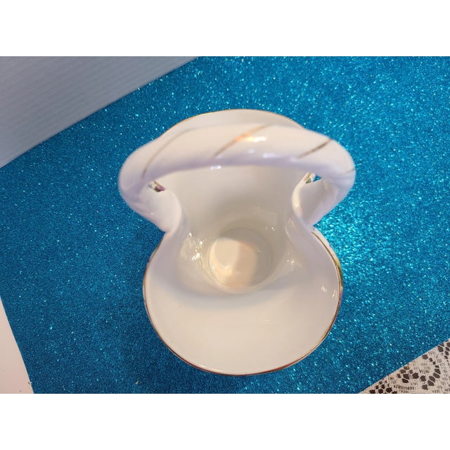 Vintage Baum Bros Formalities Purple Pansy Chintz Basket For Sale - Image 9 of 12