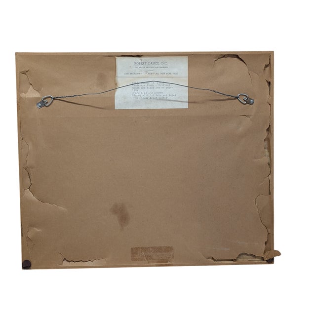 1984 "Untitled" Landscape Study - Sandy Walker, Brush & Ink on Paper. From the Robert Dance Old Master Paintings and...