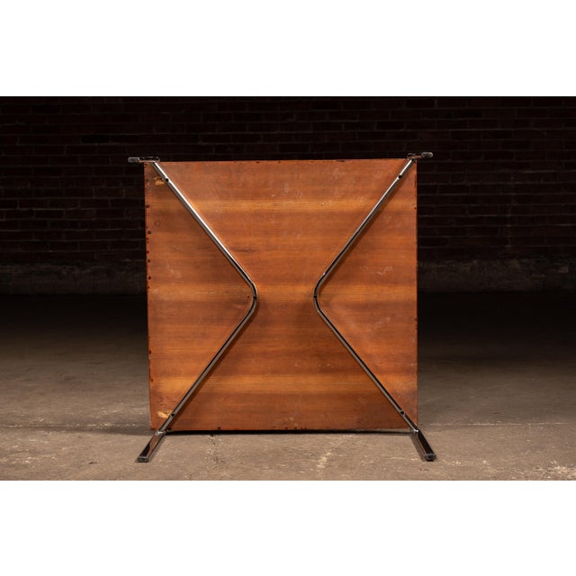 Mid 20th Century MCM Oak and Chromed Steel Coffee Table by Stendig For Sale - Image 5 of 10