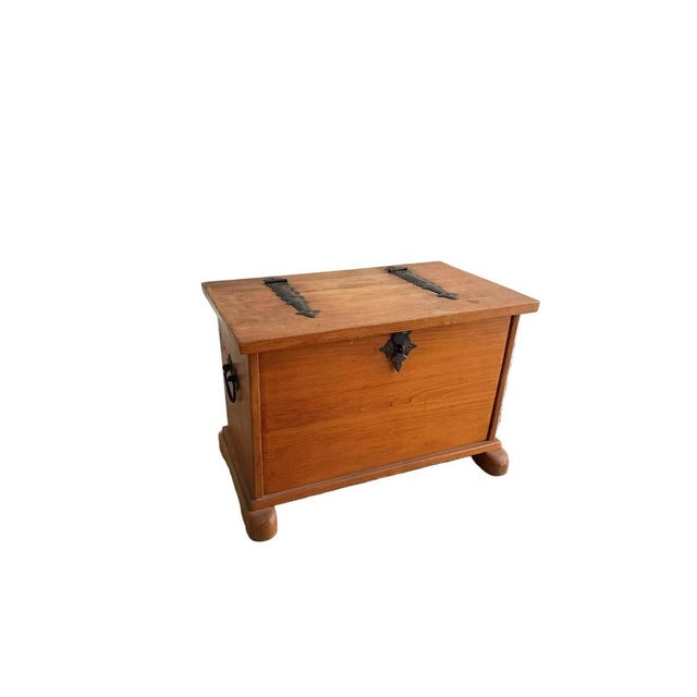 Mid-Century Swiss Pine Chest with Wrought Iron Fittings For Sale - Image 10 of 10