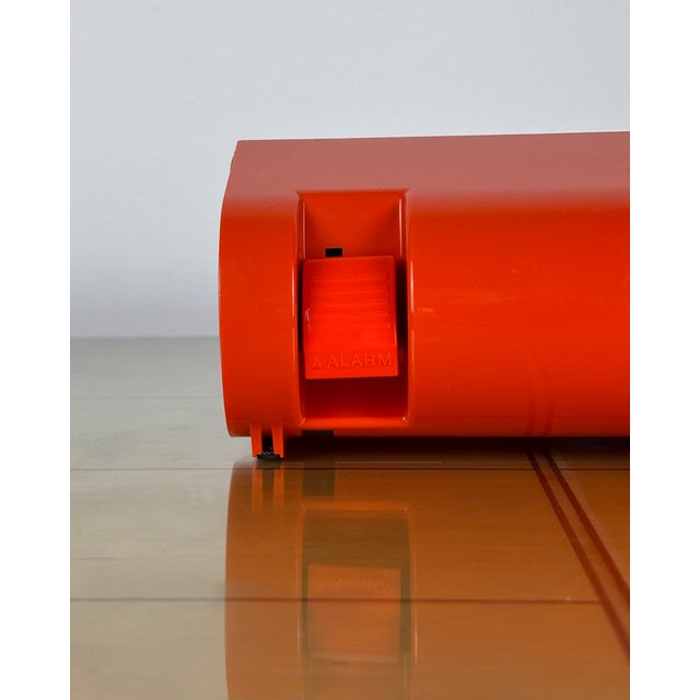 Vintage Space Age Orange Digi-Glo #423 Digital Alarm Roll Clock from Sankyo, Japan, 1970s For Sale - Image 10 of 14