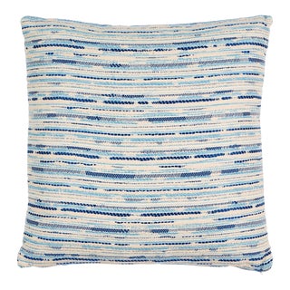 Schumacher Tomori Indoor/Outdoor 24" Pillow in Blue For Sale