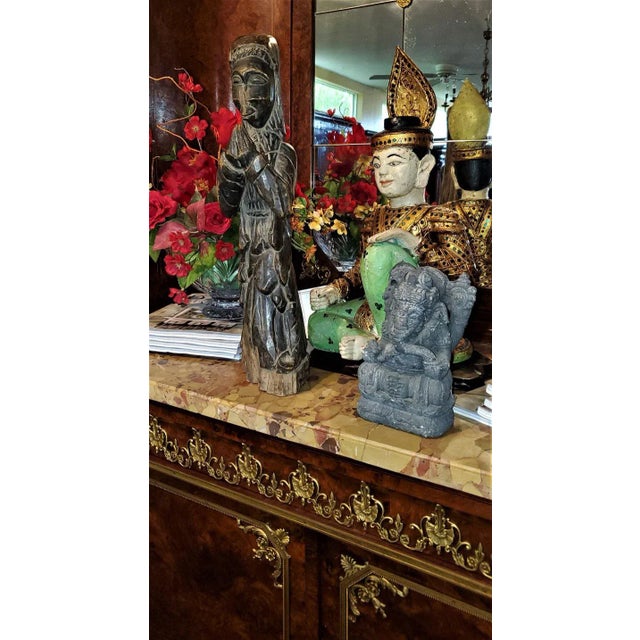 African Vintage African Carved Wooden Nun For Sale - Image 3 of 11